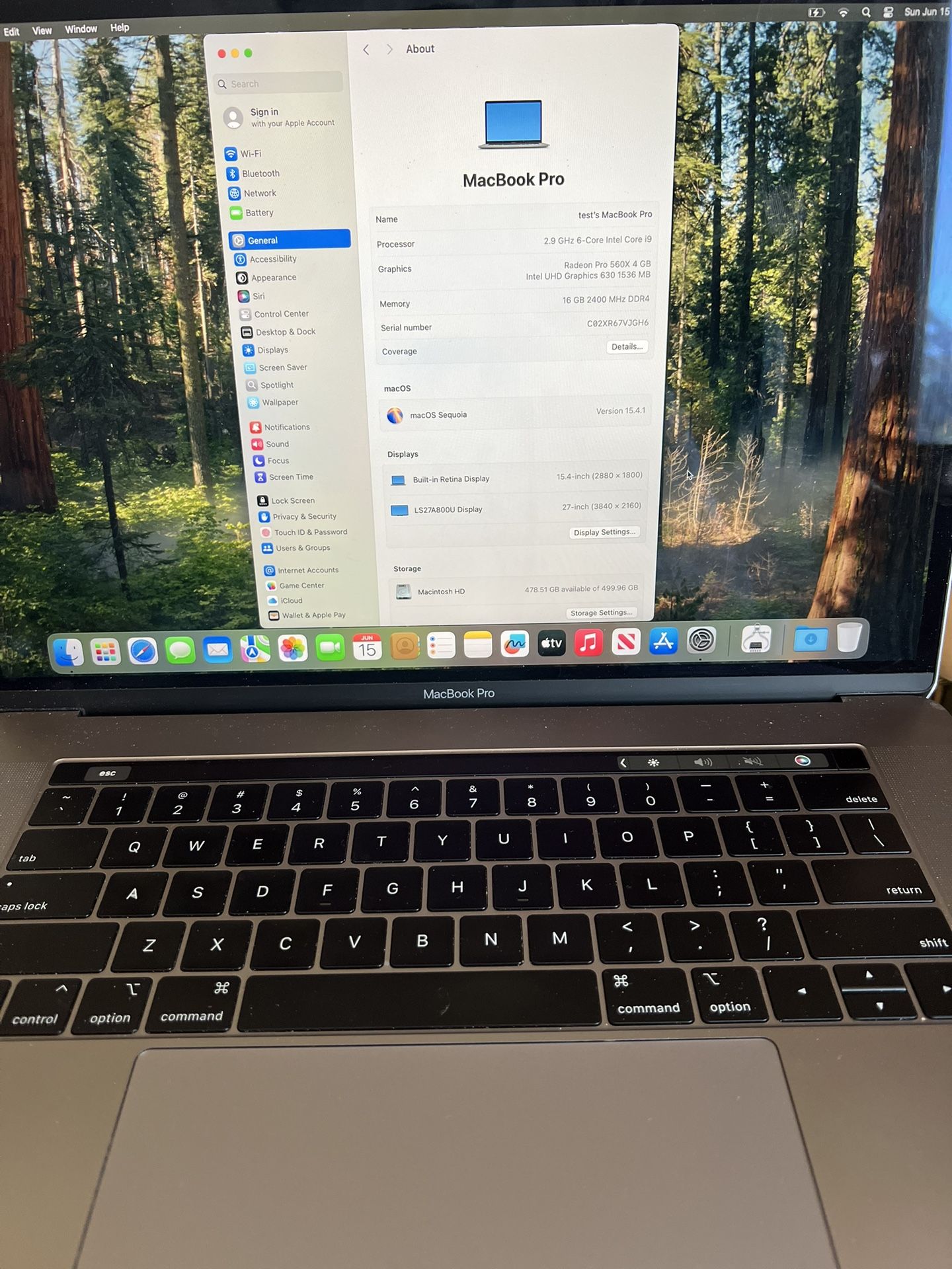 Macbook Pro -2019 15.4 Inches
