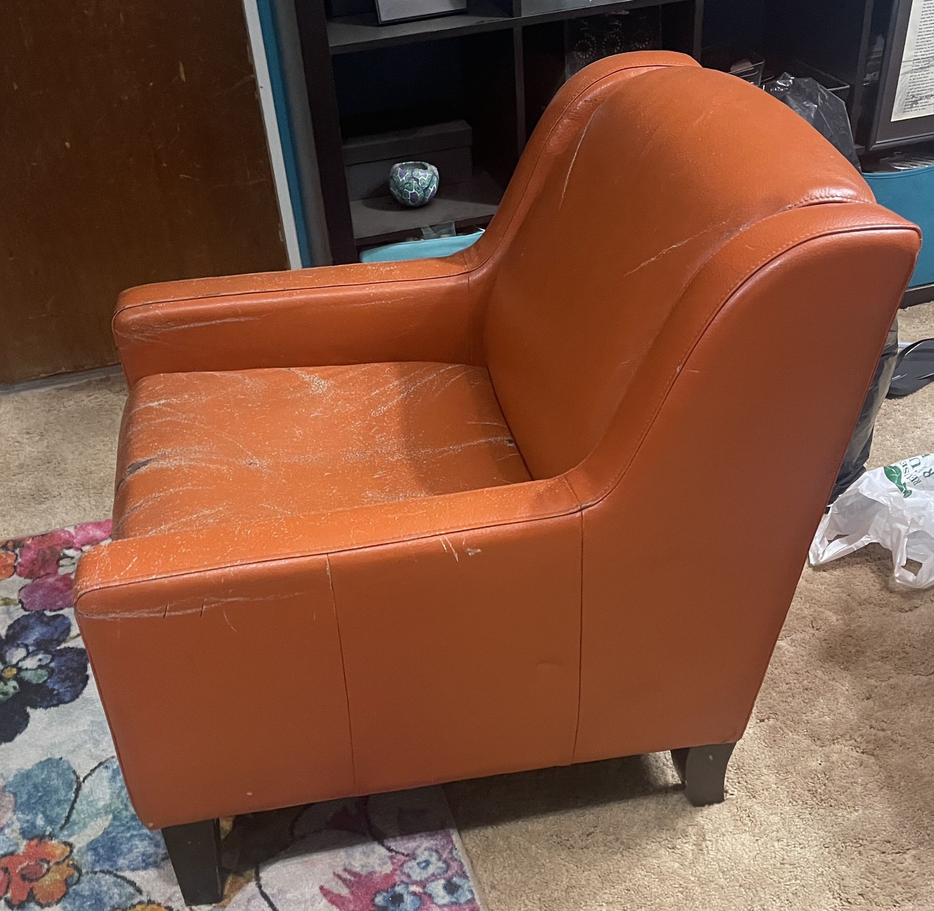 Orange Leather Chair