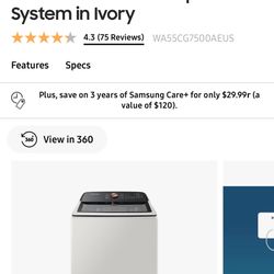 Samsung Washer + Bonus Free Dryer!