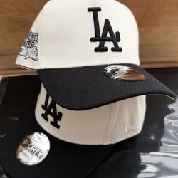 New Era LA Dodgers 9FORTY Cream & Black Hat (World Series 1981 Patch)