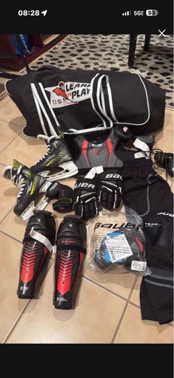 All$100。Shoe size 13. Gloves size 9. Foot protectors size 10. All, including bag. $100