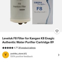 NEW Leveluk F8 Filter for Kangen K8 Premium Water Loniser. NEW Enagic Leveluk F8 Premium Water Filter for Kangen Loniser KGWZ11. Msrp $120