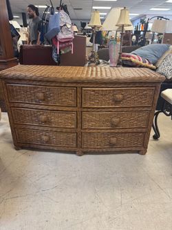Wicker 6-Drawer Double Dresser