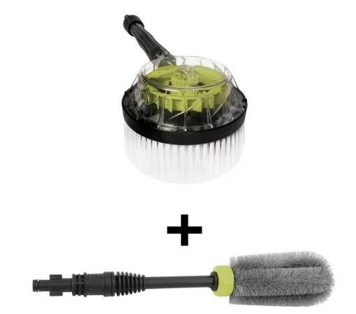 New Sun Joe Car Care Pressure Washer Accessory Kit, Rotary Wash Brush + Wheel & Rim Brush Attachment