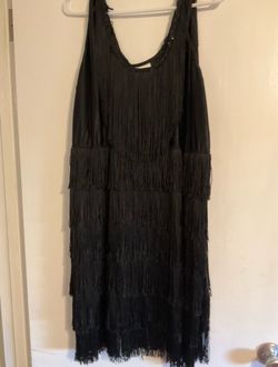Black Fringe Flapper Dress
