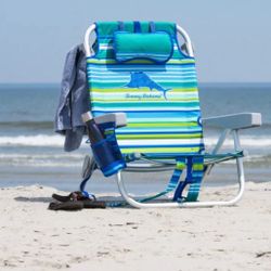Tommy Bahama Beach Chair – Adjustable & Foldable w/ Cooler Pouch (New)