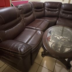 Brown Leather Sectional Sofa