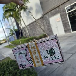 Bling Money Bag Rhinestone Clutch 