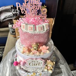 Diaper Cake - Baby Shower - Little pumpkin On The Way. 