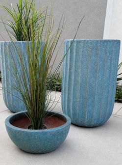 Large Ceramic Planters – Set of 3 – Heavy / High-End