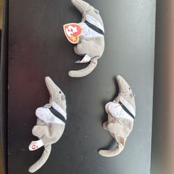Ty Beanie Baby “Antsy the Anteater” Plush – Lot of 3 – Vintage Collectible