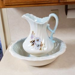 Vintage Water Pitcher And Wash Bowl
