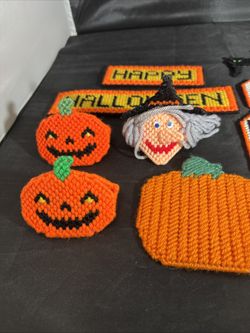 12 Vintage Plastic Canvas Yarn Magnets