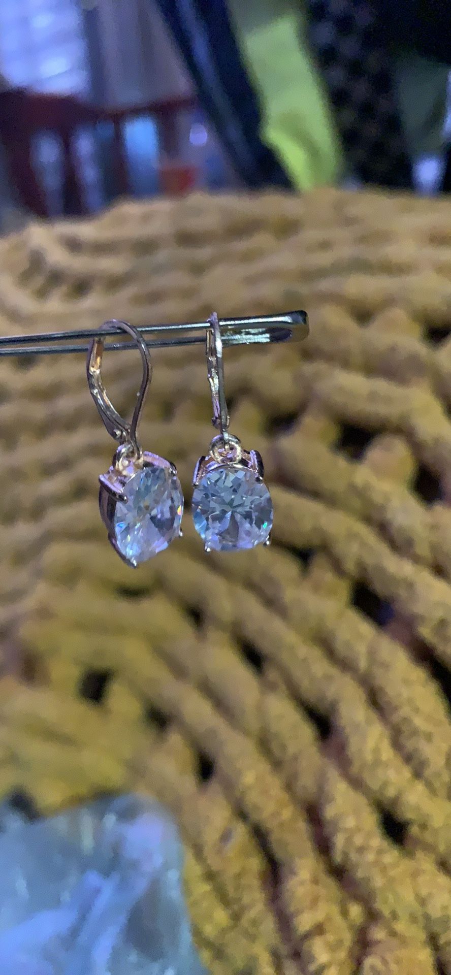 Rose gold and diamond earrings