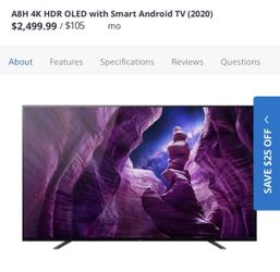A8H 4K HDR OLED with Smart Android TV (2020)