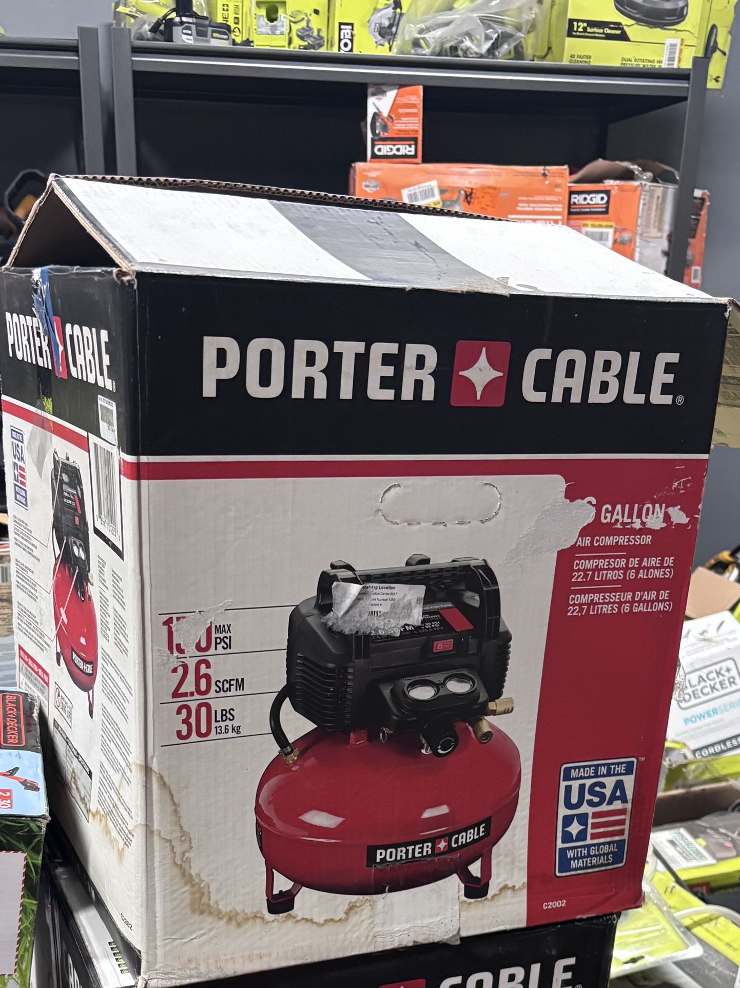 Porter Cable 6 Gal. 150 PSI Portable Electric Air Compressor Kit