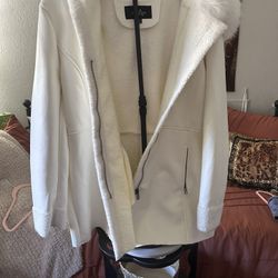 Beautiful White Jacket With Sherpa Trim