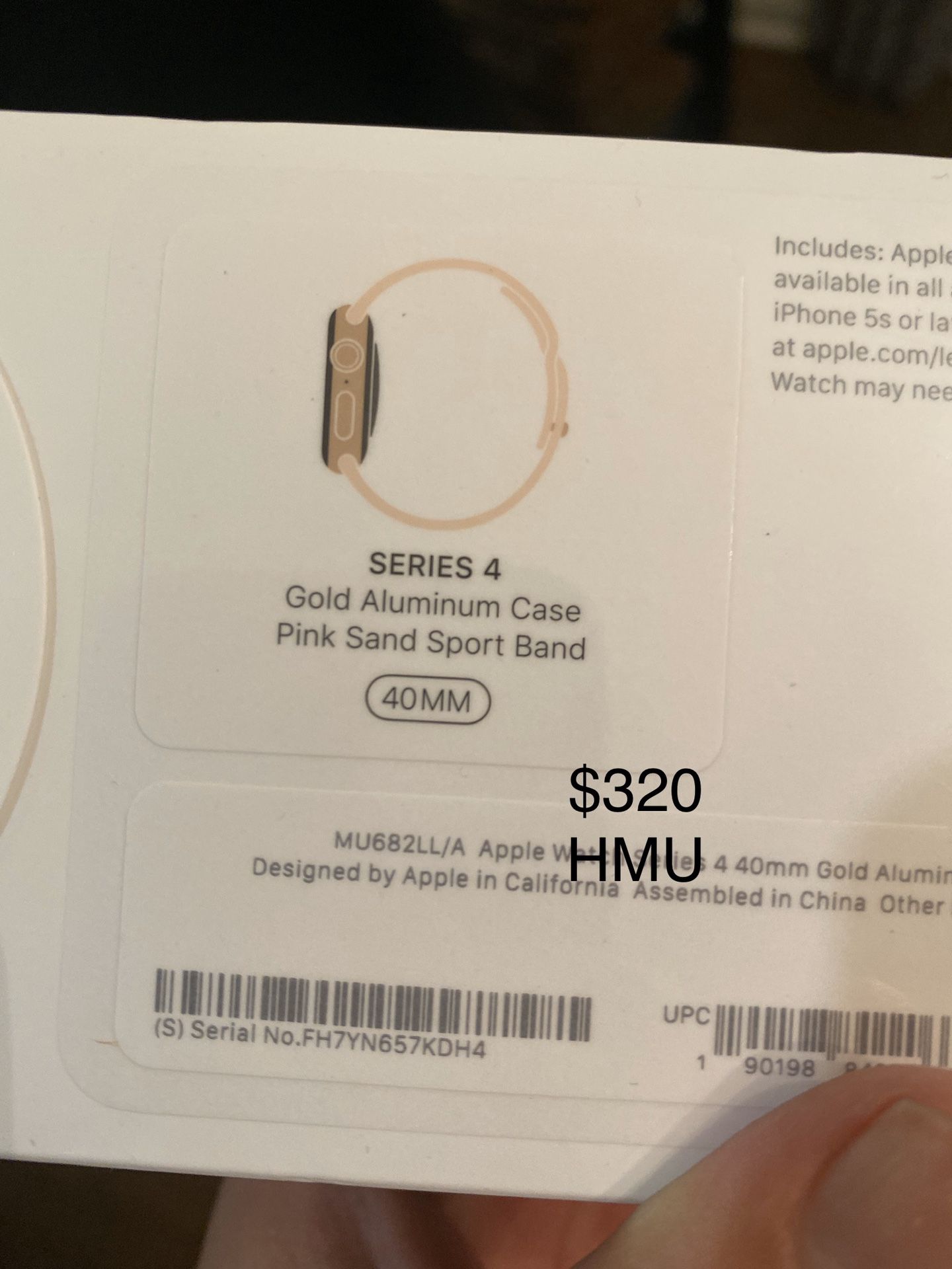 New Apple Watch Gold/Pink $320