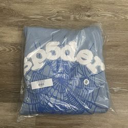 Sp5der Web Hoodie 'Sky Blue' Size Small