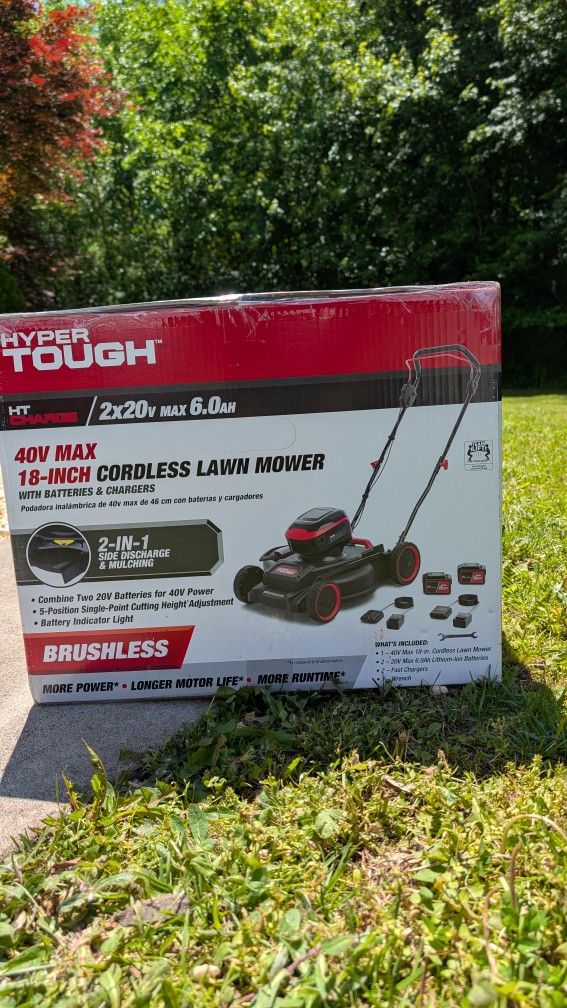 Hyper Tough 40V 18" Battery Powered Brushless Mower
