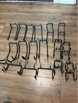 24 Pack 1/4" Pegboard Drill Holder Tool Utility Hooks Heavy Duty Pegboard Hooks, Peg Board Tool Hangers, for Power Tools, Drill, Hammer, Cords, Hoses,