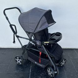 LIKE NEW BABY TREND SIT AND STAND DOUBLE STROLLER!!