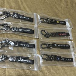 Black Leather Keychains Cluster