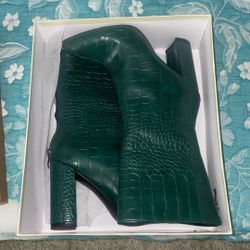 Crocodile Skin High Heel Boots 