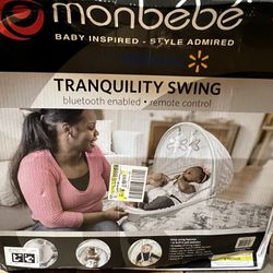 Monbebe Tranquility Bluetooth Enabled Indoor Baby Swing, Stardust