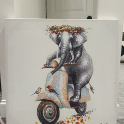 Ellie On Scooty Paint on Canvas 