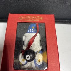 Marshall Fields Bear W Magic 8 Ball Christmas Ornament