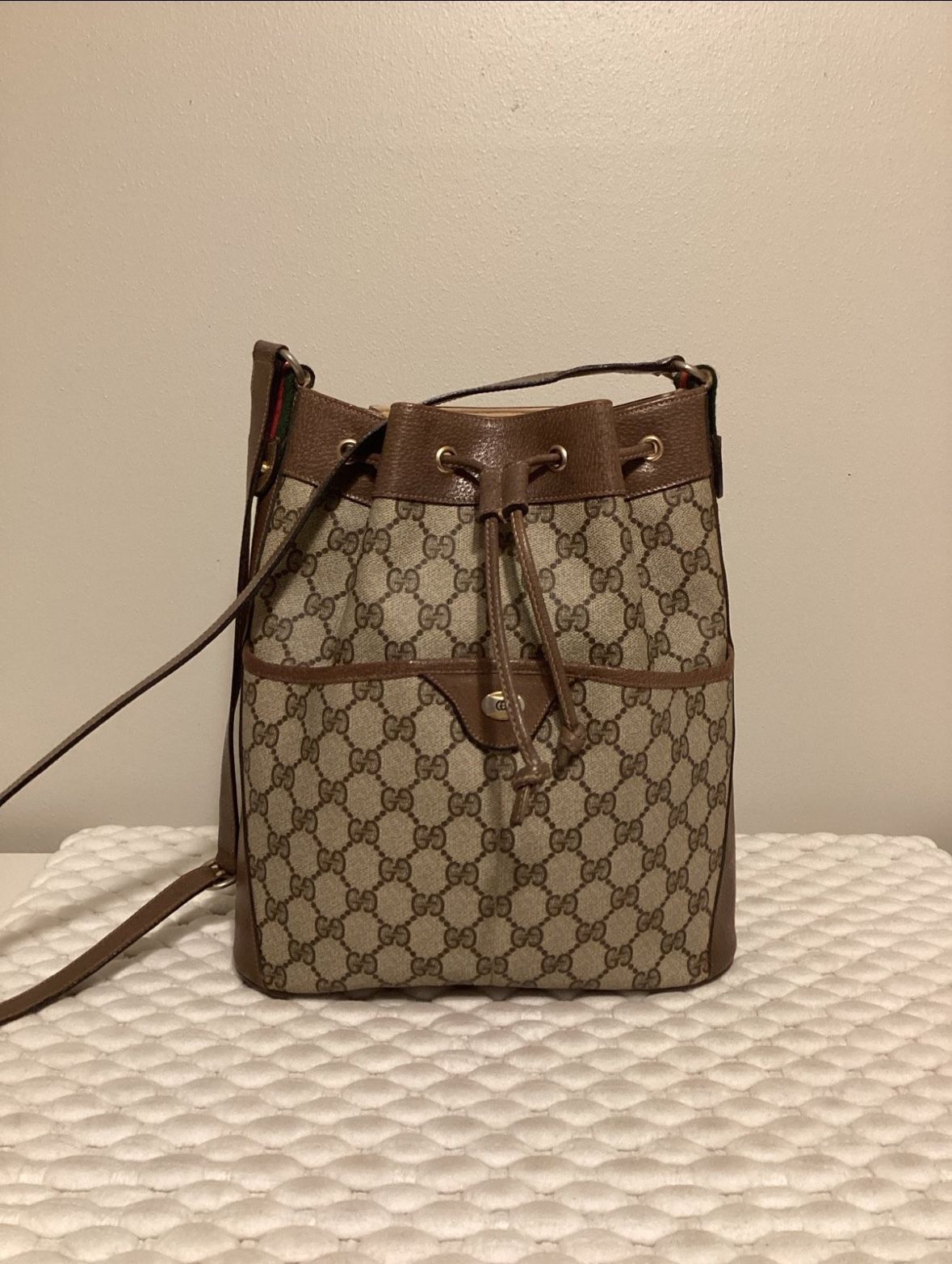 GUCCI GG Shoulder Crossbody Bag Sherry Line Canvas Brown