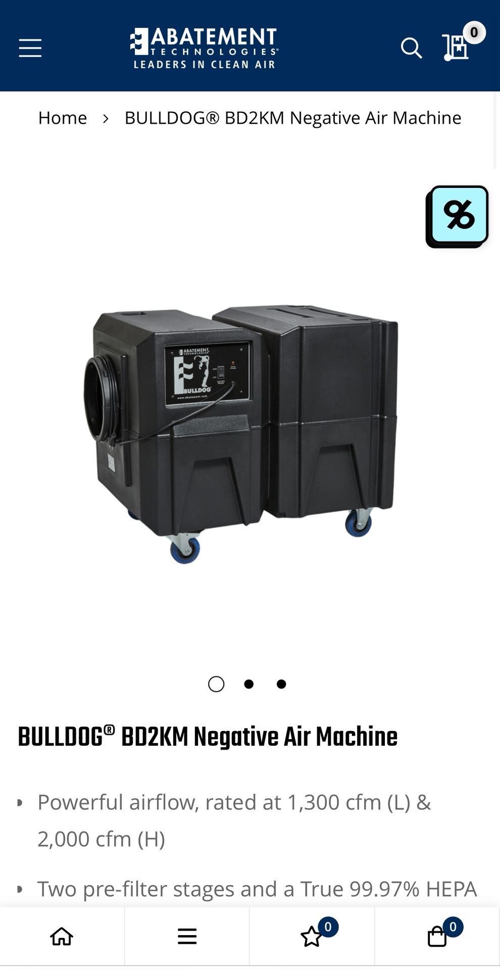 2000 CFM air scrubber/purifier