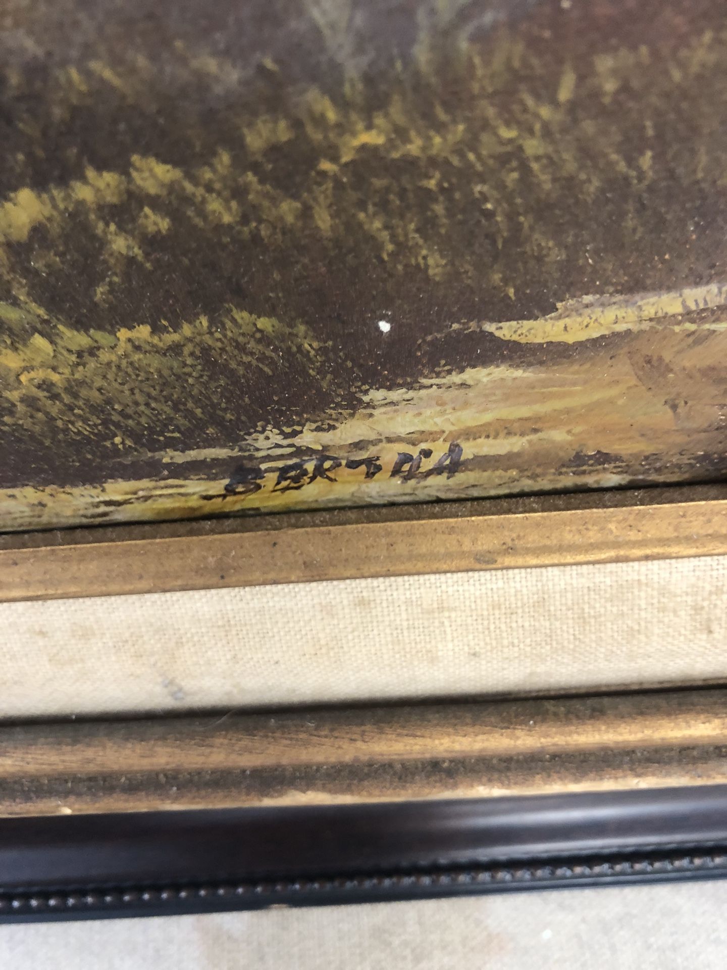Vintage Oil Painting Signed Bertha 