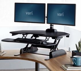 VariDesk Cube Corner 48” SKU49931  Minor Blemish. Used in good condition with some minor cosmetic blemishes. These blemishes are in the form of some s