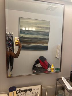 2 Large Wall Mirror with Thin Metal Frame