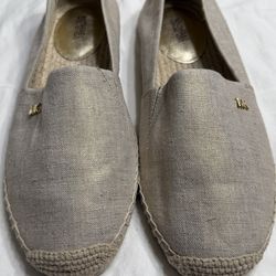 Michael Kors Kendrick Metállic Beige Slip On Espadrille Women 9 New No Box