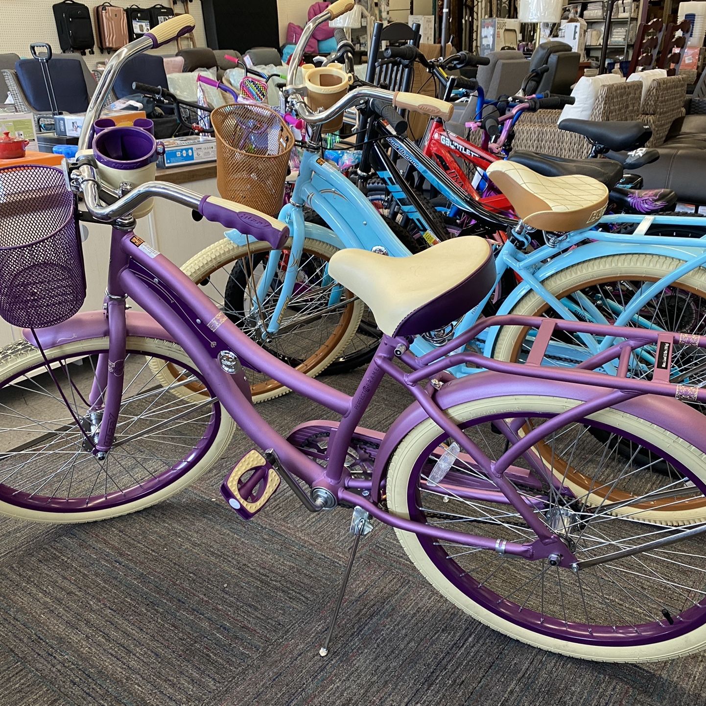 huffy nel lusso classic cruiser bike purple