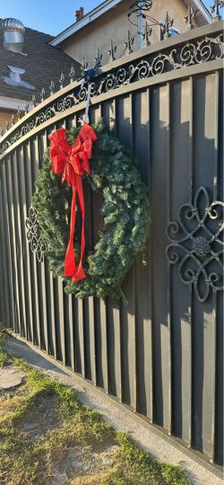 Large Christmas Wreath with Red Bow
