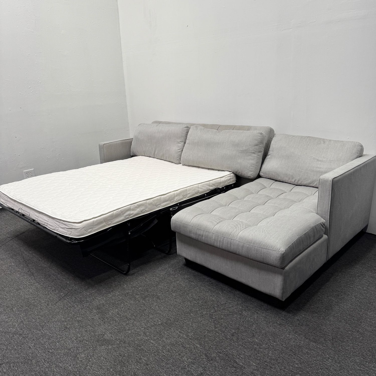 ❌2k OFF❌ Joybird Briar Sleeper Sectional Couch - Gray Sunbrella Premier Fog Fabric - Can Deliver