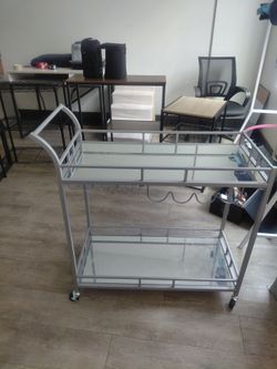 Rolling bar cart