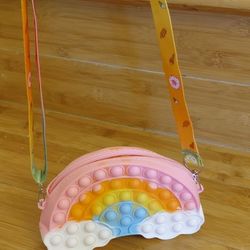 Push pop bubble rainbow bag for girls 