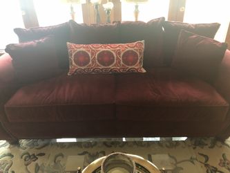 Deep red sofa