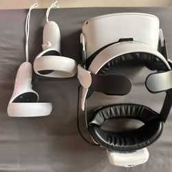 Meta Quest 2 With Aftermarket Head Band And External Battery