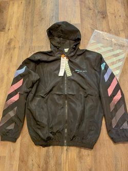Off-White Black Pink Blue Nylon Windbreaker Jacket 
