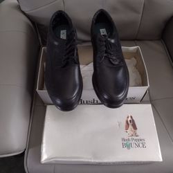 Shoes Men's Size 10.5 Hush Puppies Never Worn Bounce Black Leather Shoes. Has Been In Protective Storage.  Cash Porch Pickup Redmond 