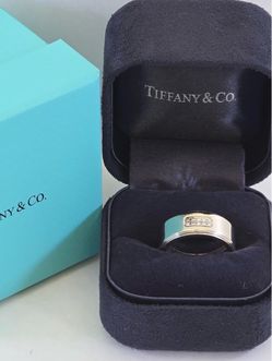 Tiffany & Co 18k White Gold Century Diamond Band - Size 7