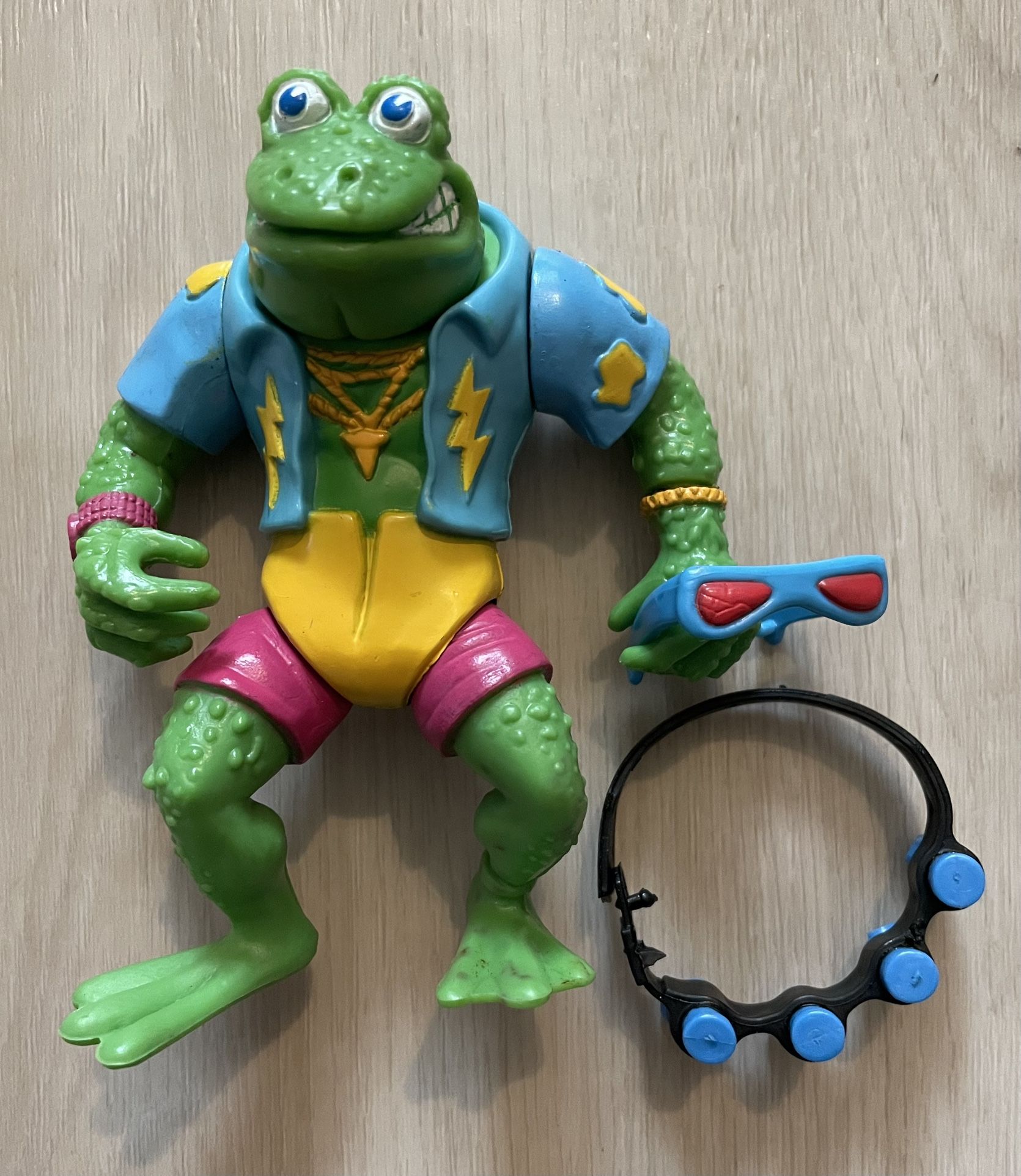 VTG 1989 Playmates TMNT Genghis Frog W/ Accessories Teenage Mutant Ninja Turtles