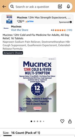 Brand new never opened Mucinex 12HR Cold & Fever DayQuil nightquil similar