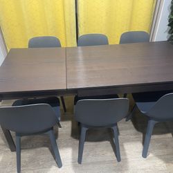IKEA Dining Table With 6 Chairs 